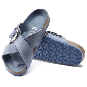 Birkenstock Siena Big Buckle Blue with Silver 38 / 7.7/5